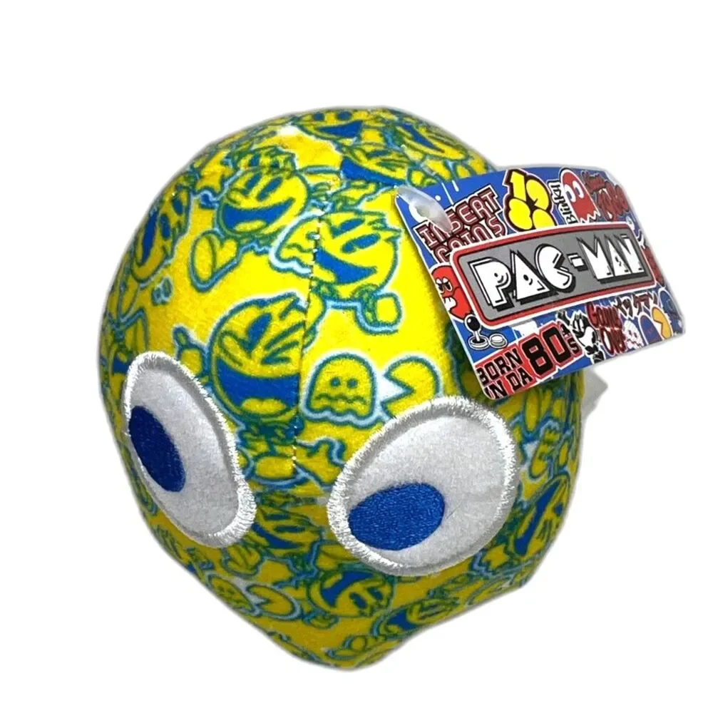 Pac-Man Ghost Plush Yellow 4.5” Graffiti Arcade Namco Bandai NEW